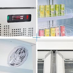 Two Glass Door Display Cooler with Digital Temperature Control | Bottom Compressor Mounted