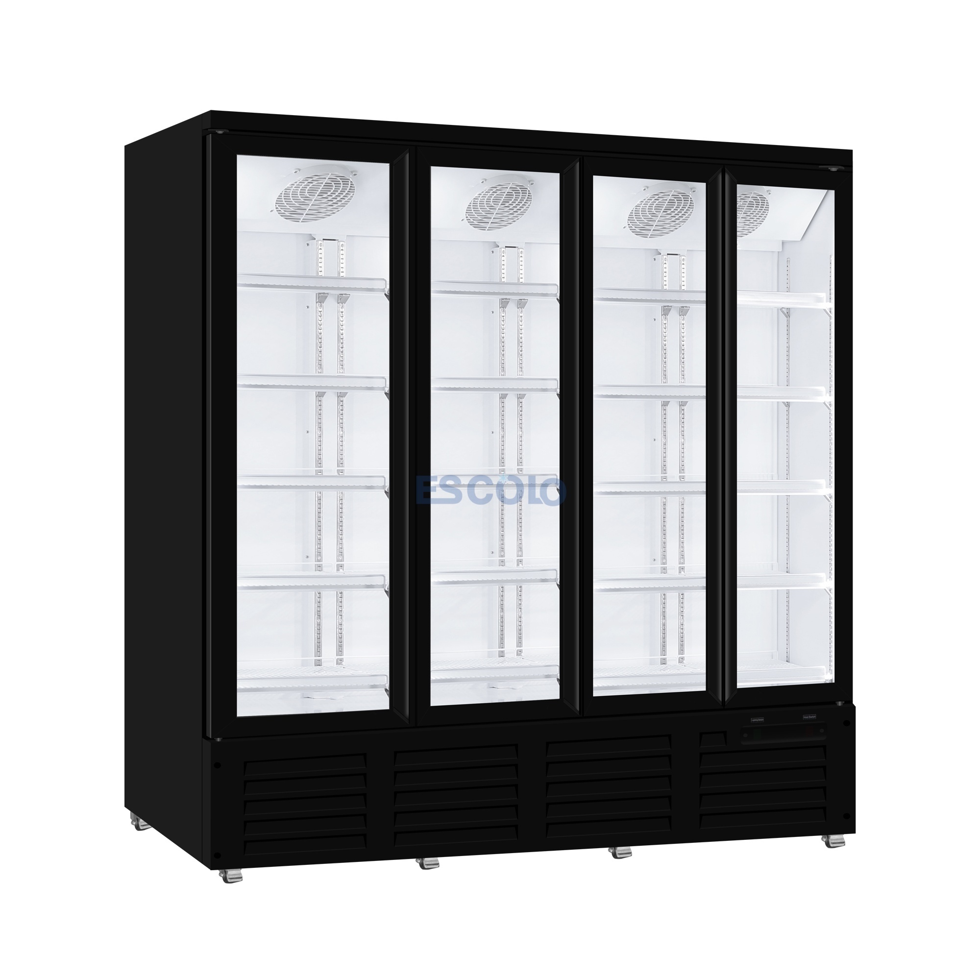 4-Door Bottom-Mounted Retail Display Refrigerator for Large Stores