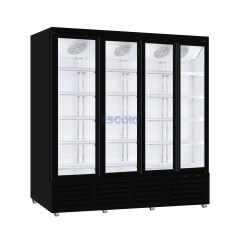 4-Door Bottom-Mounted Retail Display Refrigerator for Large Stores
