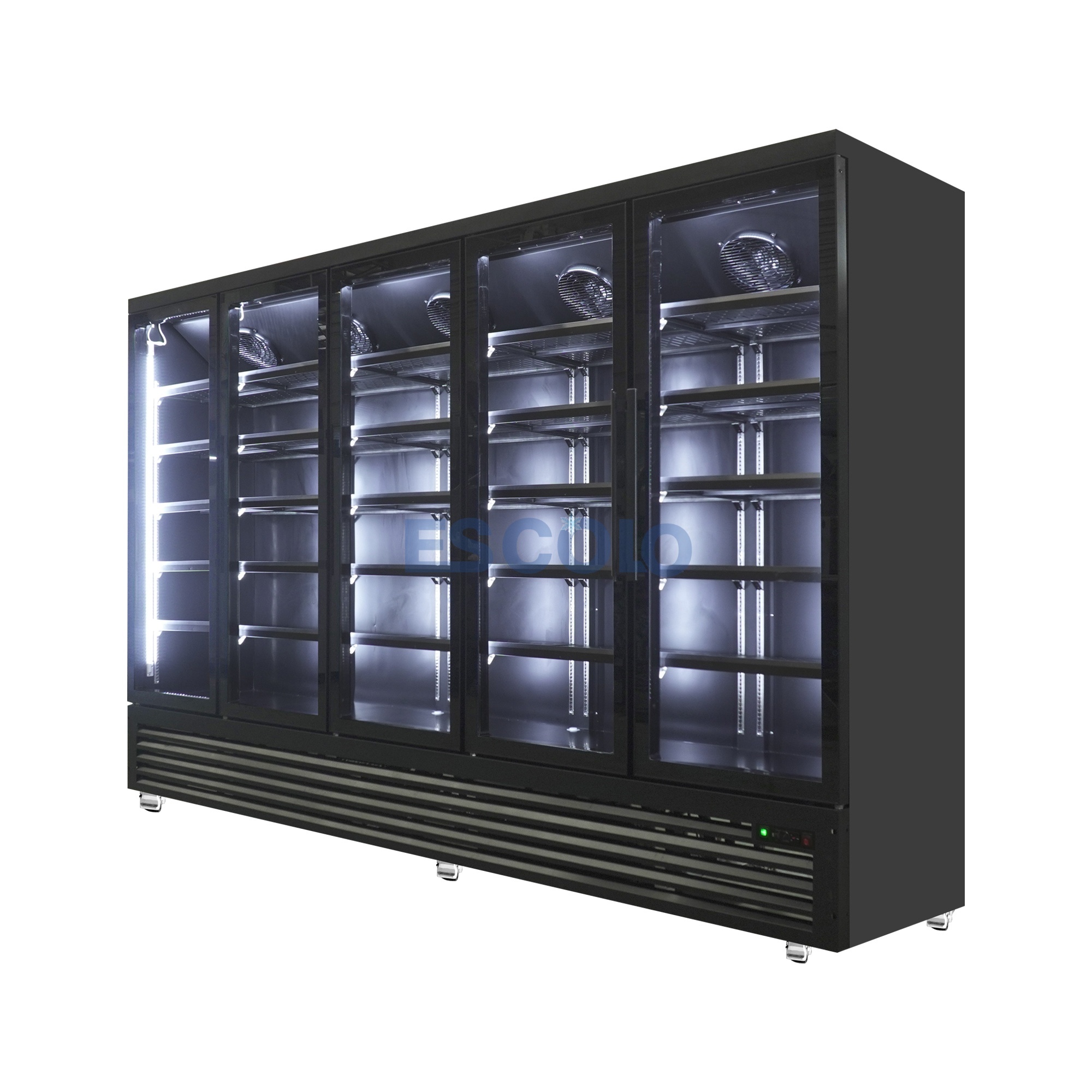 Commercial Five Glass Door Supermarket Refrigerator with Heavy Duty Shelves For Beverage Display