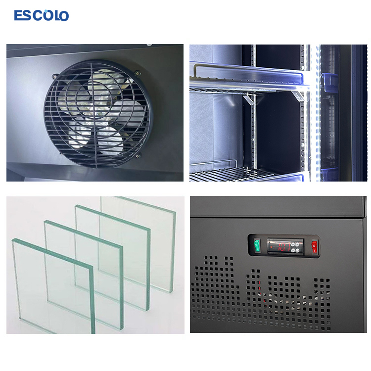 Bottom Compressor Mounted Display Cooler; 1/2/3/4 Glass Door Optional