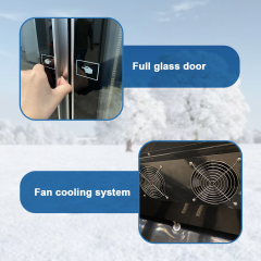 Commercial Three-Door Full Glass Display Cooler with Customized Logo/color