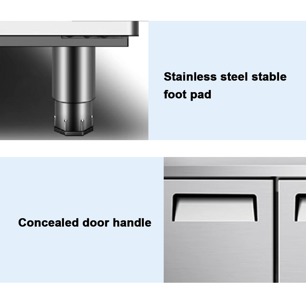 Commercial Stainless Steel Kitchen Under Counter Cooler and Freezer For Food Storage