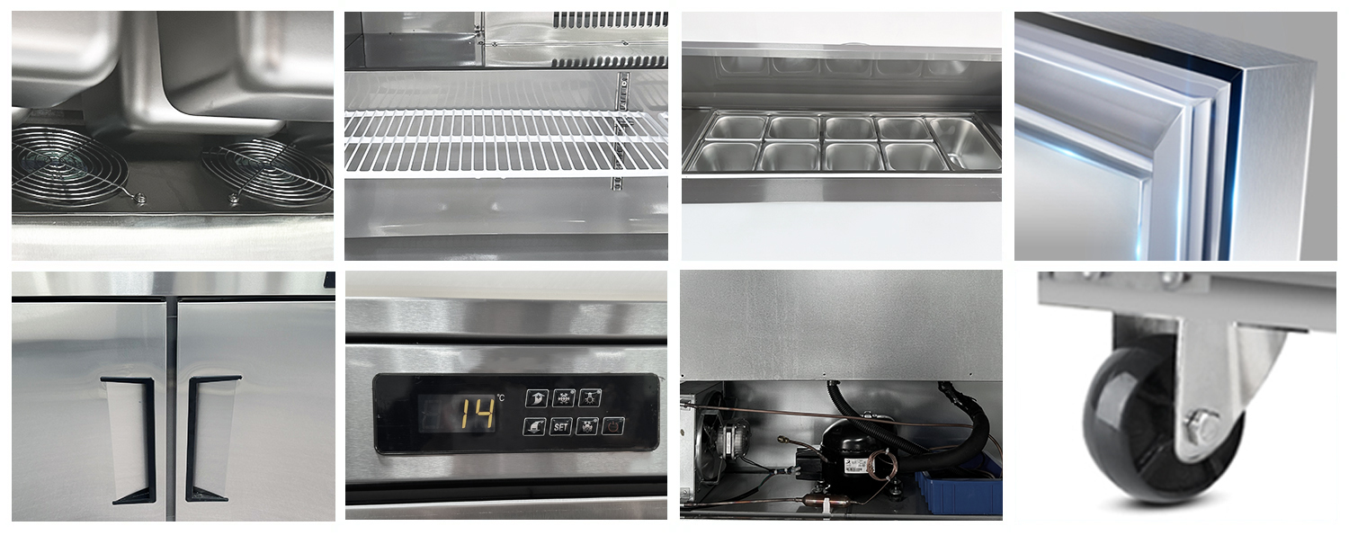 Commercial #201 Stainless Steel Material Pizza Counter Cooler for Pizza Storage
