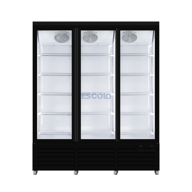 3-Door Bottom-Mounted Showcase Cooler for Food & Beverage Display