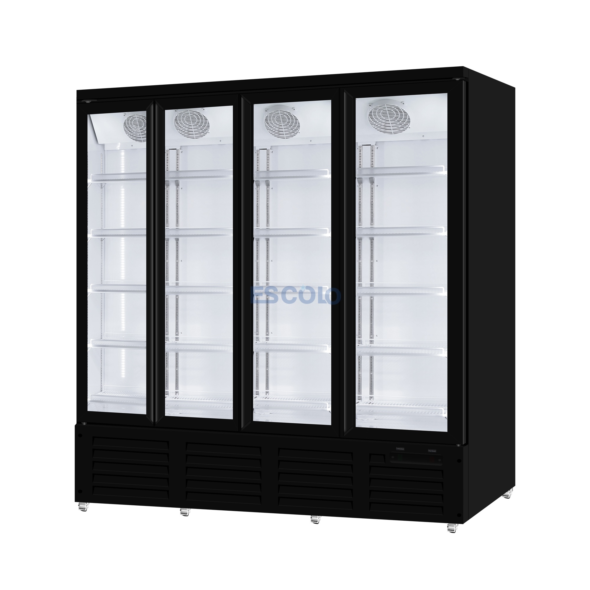 4-Door Bottom-Mounted Retail Display Refrigerator for Large Stores