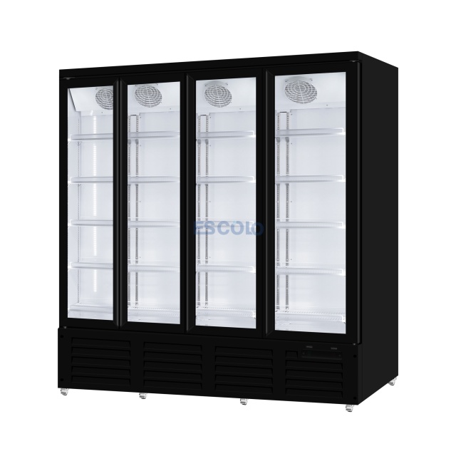 4-Door Bottom-Mounted Retail Display Refrigerator for Large Stores