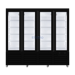 4-Door Bottom-Mounted Retail Display Refrigerator for Large Stores