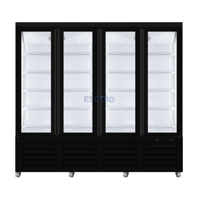 4-Door Bottom-Mounted Retail Display Refrigerator for Large Stores