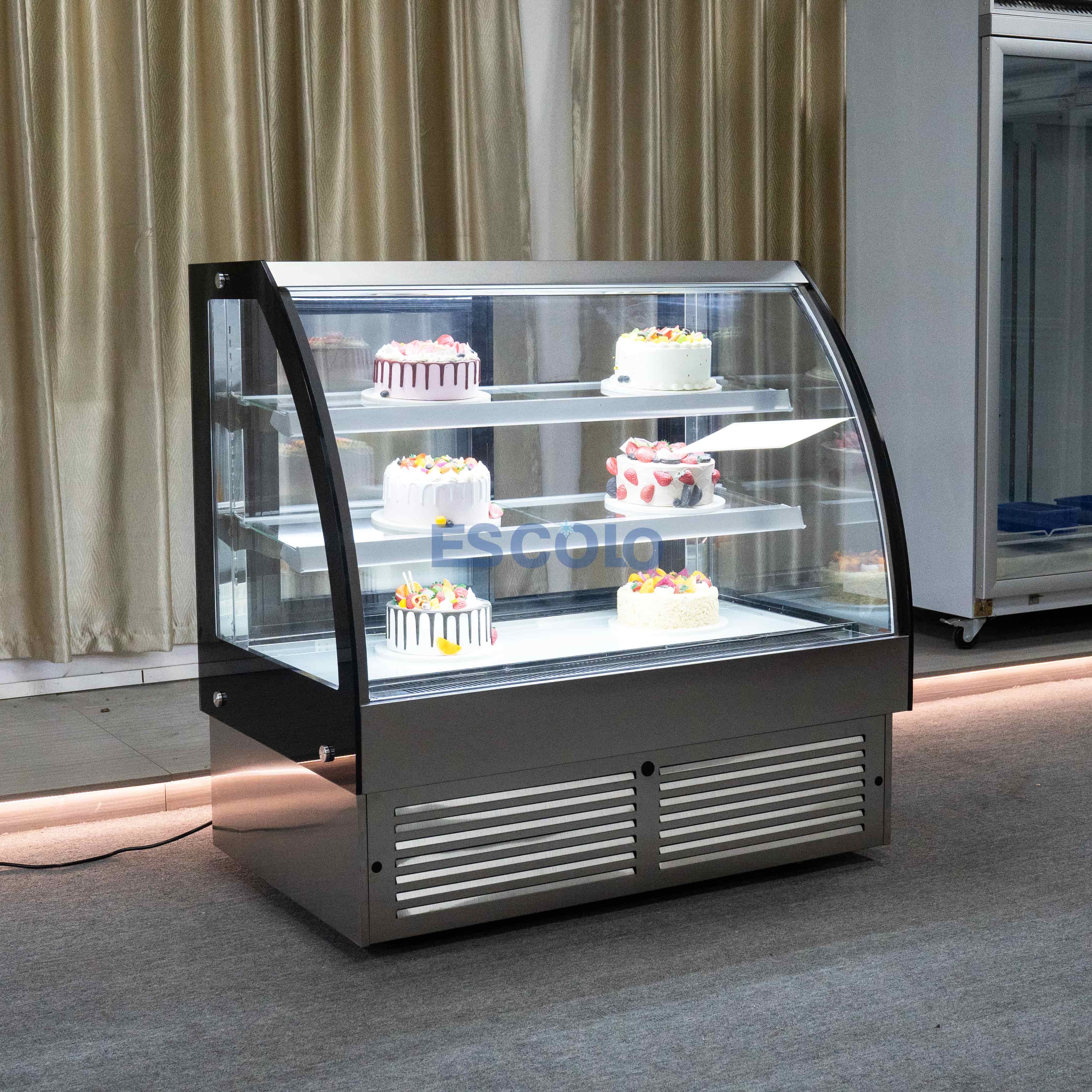 Commercial New Outlook Cake Showcase with Right Angle Front Glass Perfect for Cake Showcase