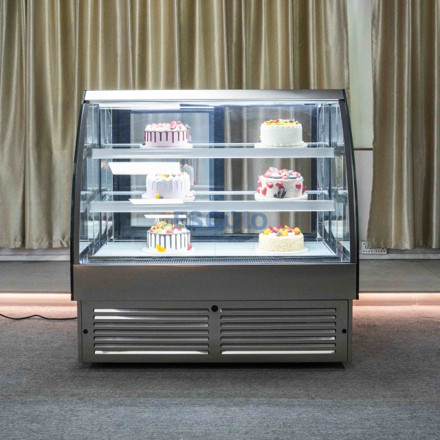 Commercial New Outlook Cake Showcase with Right Angle Front Glass Perfect for Cake Showcase