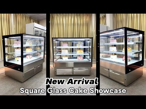 Right Angle Glass Front Cake Showcase with Adjustable Temper Glass Shelves Clear for Cake Showcase