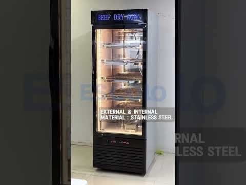 Stainless Steel Beef Dry Refrigerator with Stainless Steel Shelves and LED Light