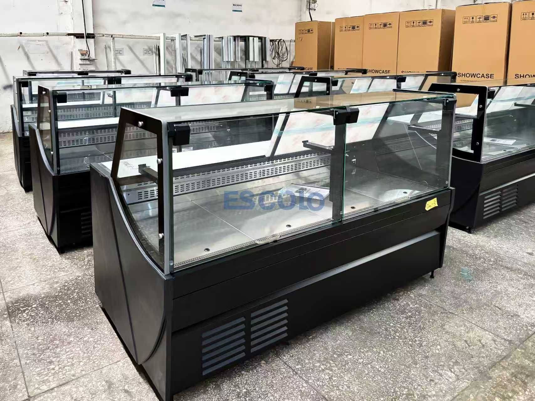 Commercial Deli Showcase with Right Angle Glass Front for Meat Storage