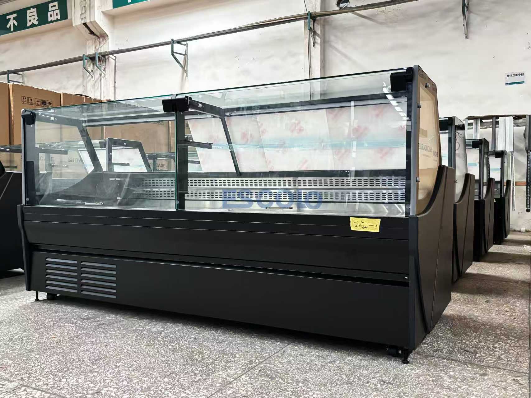 Commercial Deli Showcase with Right Angle Glass Front for Meat Storage