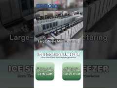 Commercial Slanted-Door Ice Storage Freezer for High-Capacity Outdoor Use