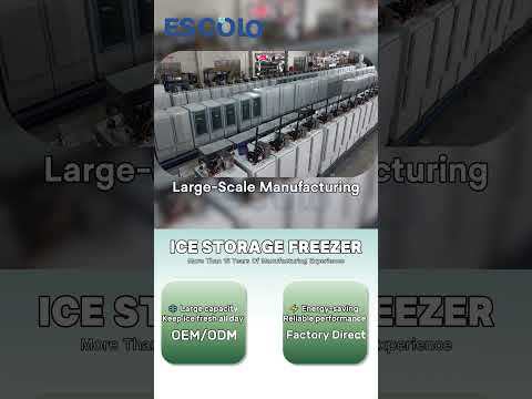 Commercial Slanted-Door Ice Storage Freezer for High-Capacity Outdoor Use