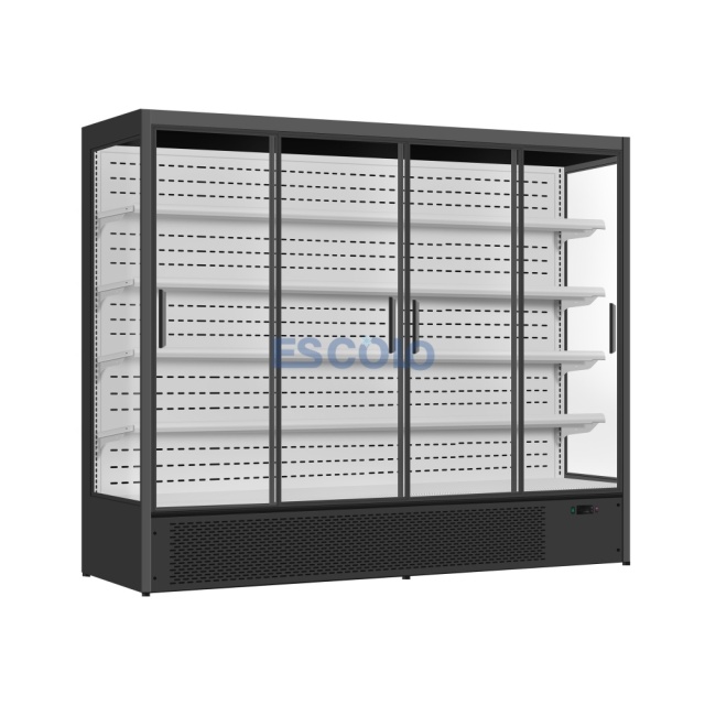 Large Capacity Sliding Glass Door Open Chiller for Supermarket Use