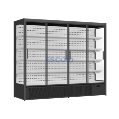 Three Glass Door Display Open Chiller with Sliding Glass Door