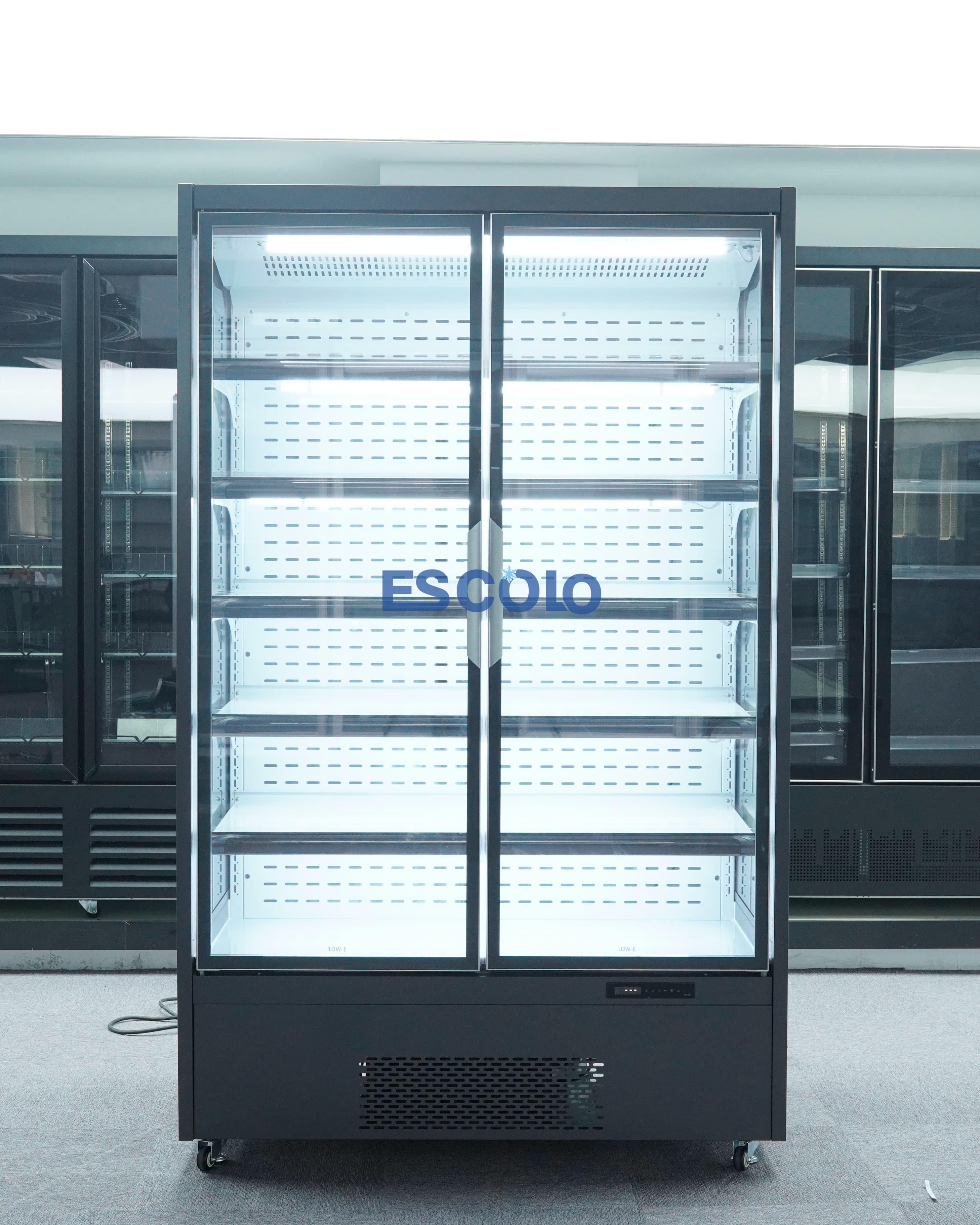 Large Capacity Sliding Glass Door Open Chiller for Supermarket Use