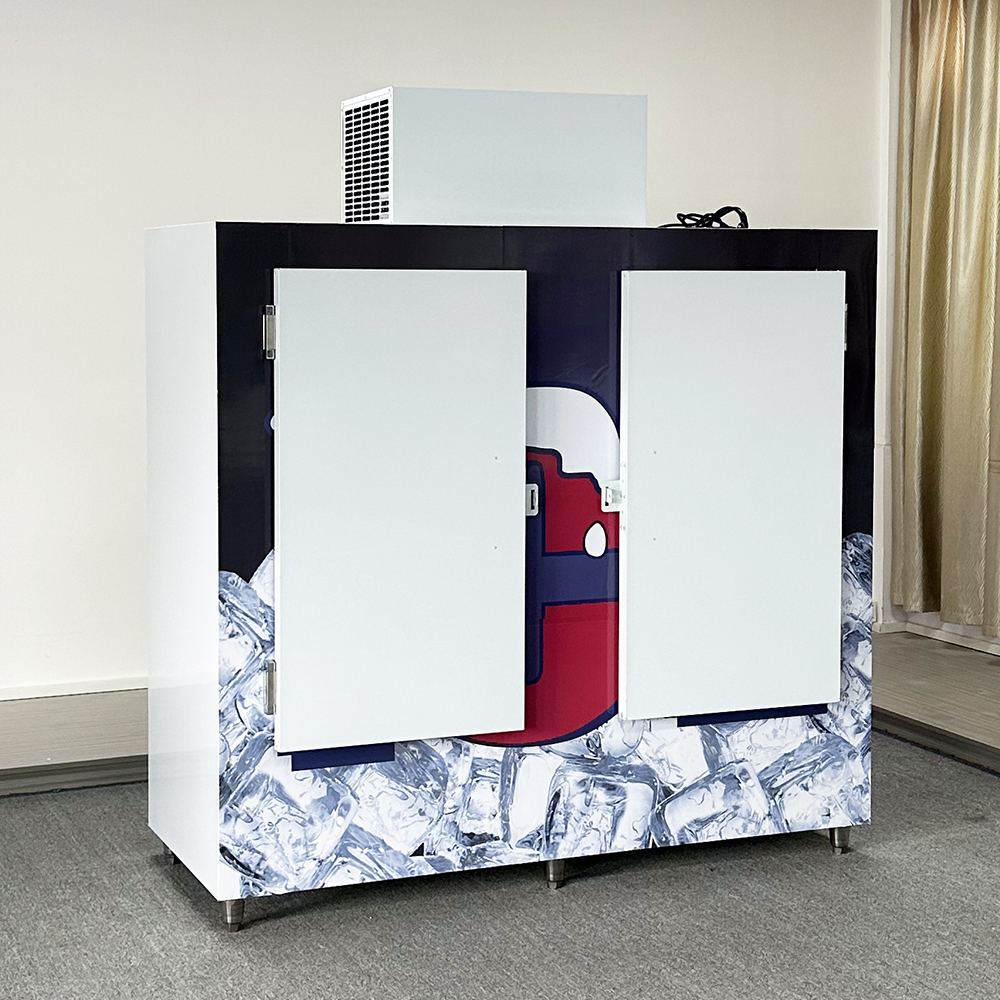 Double Solid Door Ice Storage Freezer | Large Capacity Commercial Ice Storage Cabinet