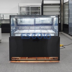 Premium Straight Glass Ice Cream Display Freezer | Commercial Ice Cream Showcase Cabinet