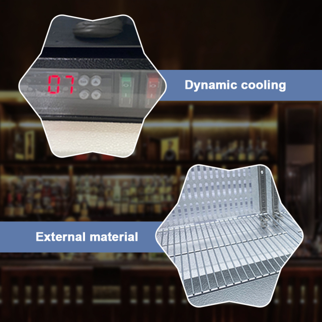 Two Sliding/Hinge Glass Door Painted Steel Back Bar Cooler with 2 layer Adjustable shelves