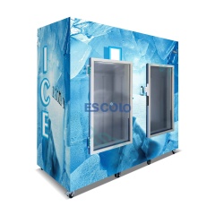 2 Glass Door Ice Storage Freezer | Large Capacity Commercial Ice Storage Cabinet
