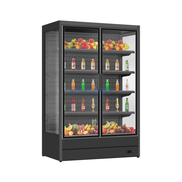 2 Door Commercial Open Chiller | Supermarket Wind Curtain Display Refrigerator