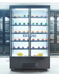 Large Capacity Sliding Glass Door Open Chiller for Supermarket Use