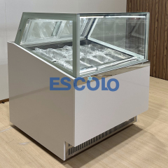 Square Glass Ice Cream Display Freezer | Commercial Ice Cream Showcase Cabinet