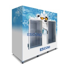 2 Glass Door Ice Storage Freezer | Large Capacity Commercial Ice Storage Cabinet