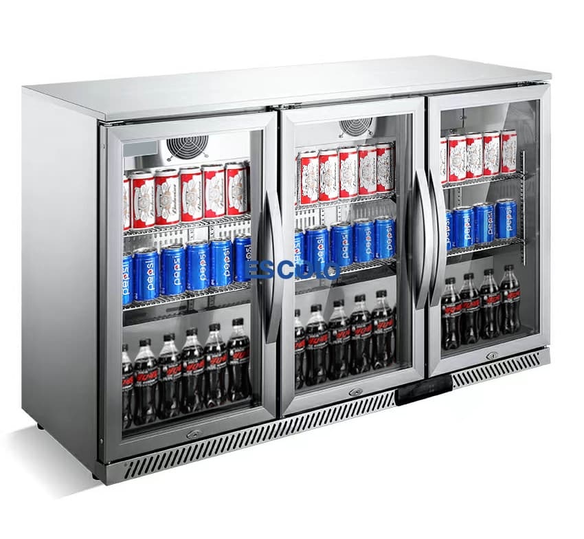 3 Door Mini Beer Cooler | Compact Commercial Beverage Display Refrigerator