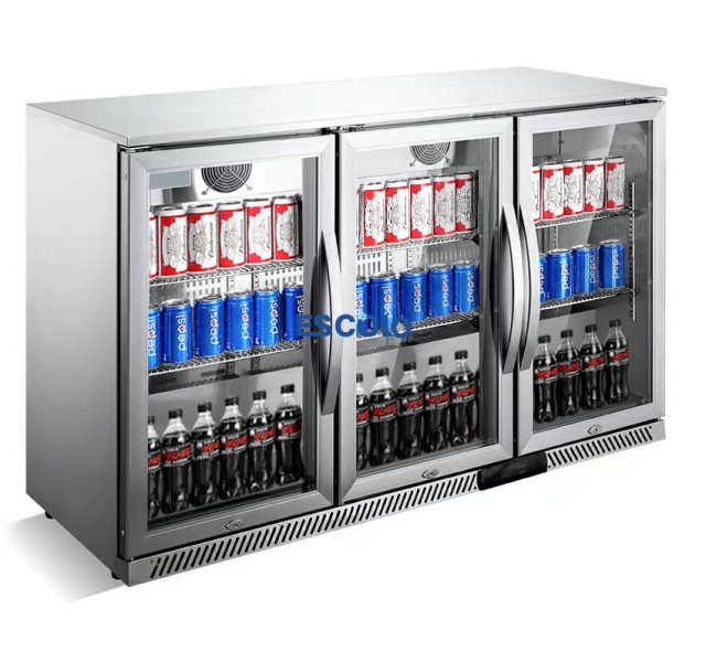 3 Door Mini Beer Cooler | Compact Commercial Beverage Display Refrigerator