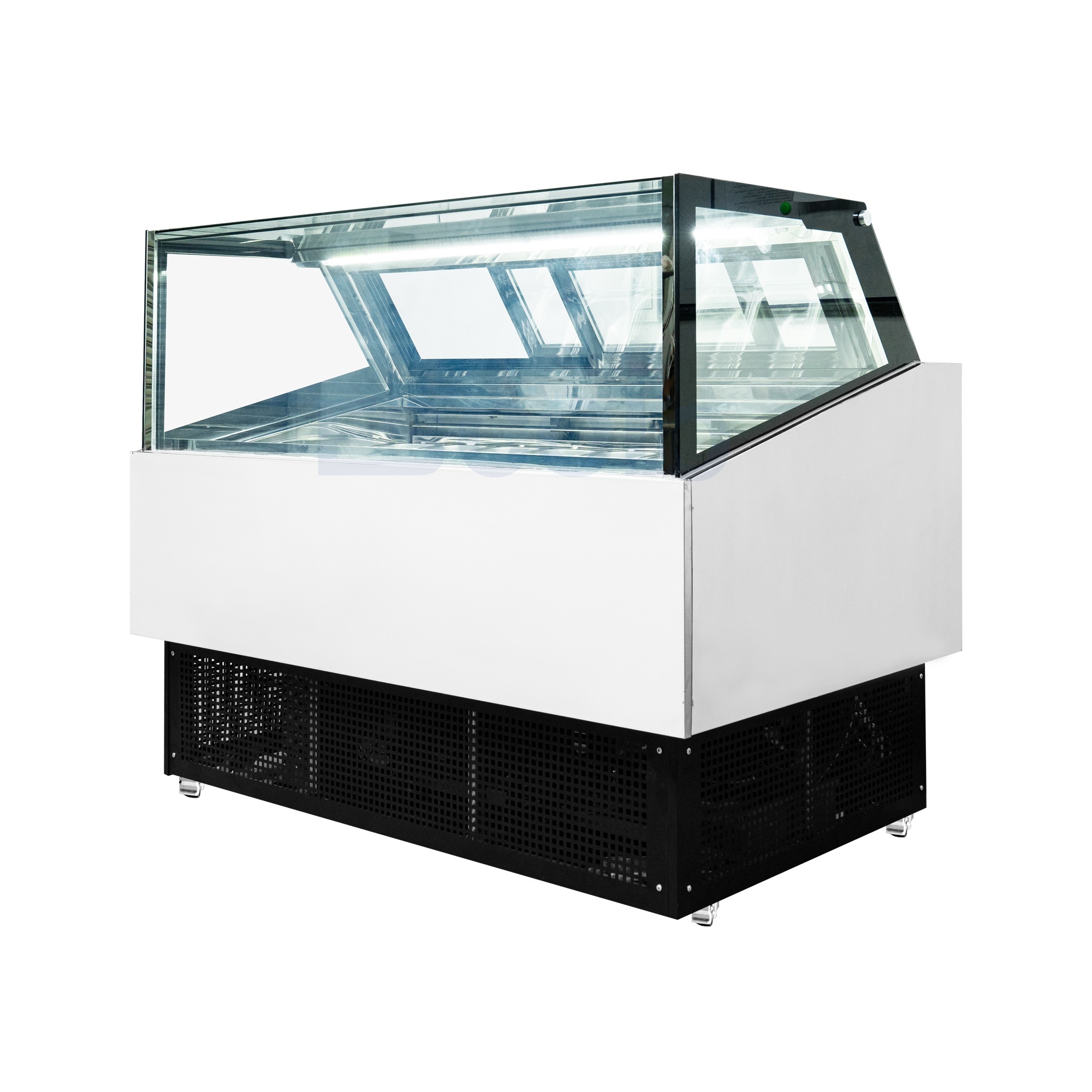 Straight Glass Ice Cream Display Freezer with Rear Sliding Doors | Commercial Ice Cream Showcase