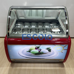 Commercial Ice Cream Freezer with Rectangle or Curved Glass Design Perfect for Ice Cream Showcase