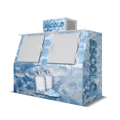 Double Slanted Door Ice Storage Freezer | Large Capacity Commercial Ice Storage Cabinet