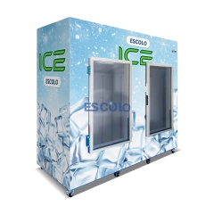 2 Glass Door Ice Storage Freezer | Large Capacity Commercial Ice Storage Cabinet