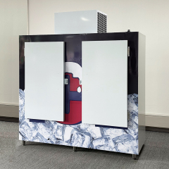 Double Solid Door Ice Storage Freezer | Large Capacity Commercial Ice Storage Cabinet