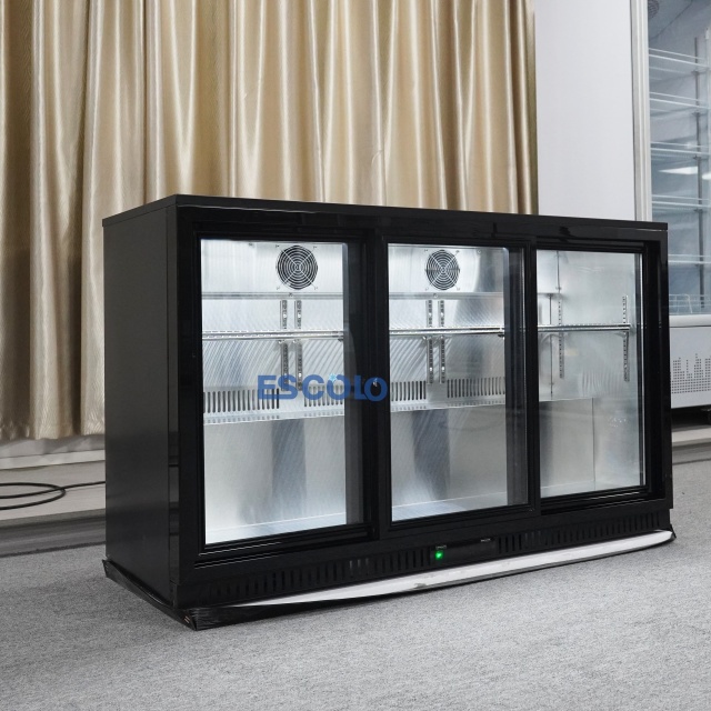 3 Door Commercial Beer Cooler with Glass Door Display