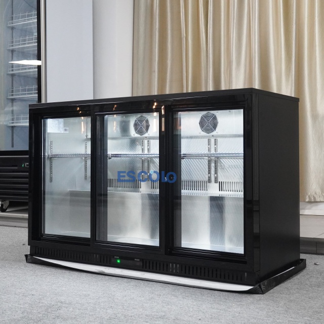 3 Door Commercial Beer Cooler with Glass Door Display