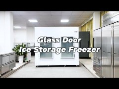2 Glass Door Ice Storage Freezer | Large Capacity Commercial Ice Storage Cabinet
