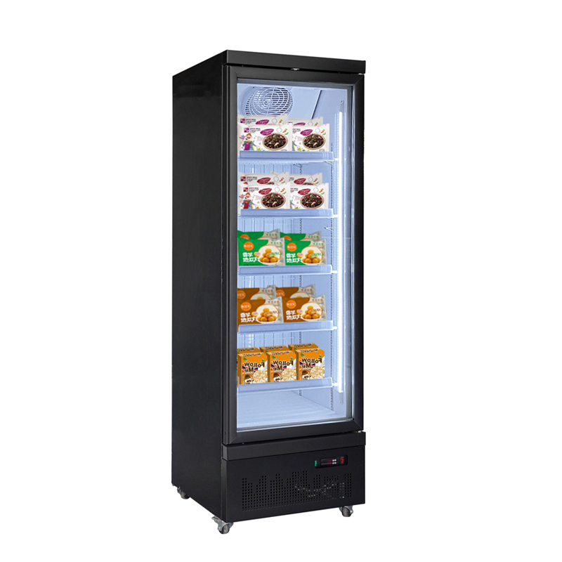 Commercial Showcase Glass Cabinet Single Door Refrigerator Bottom-Mounted