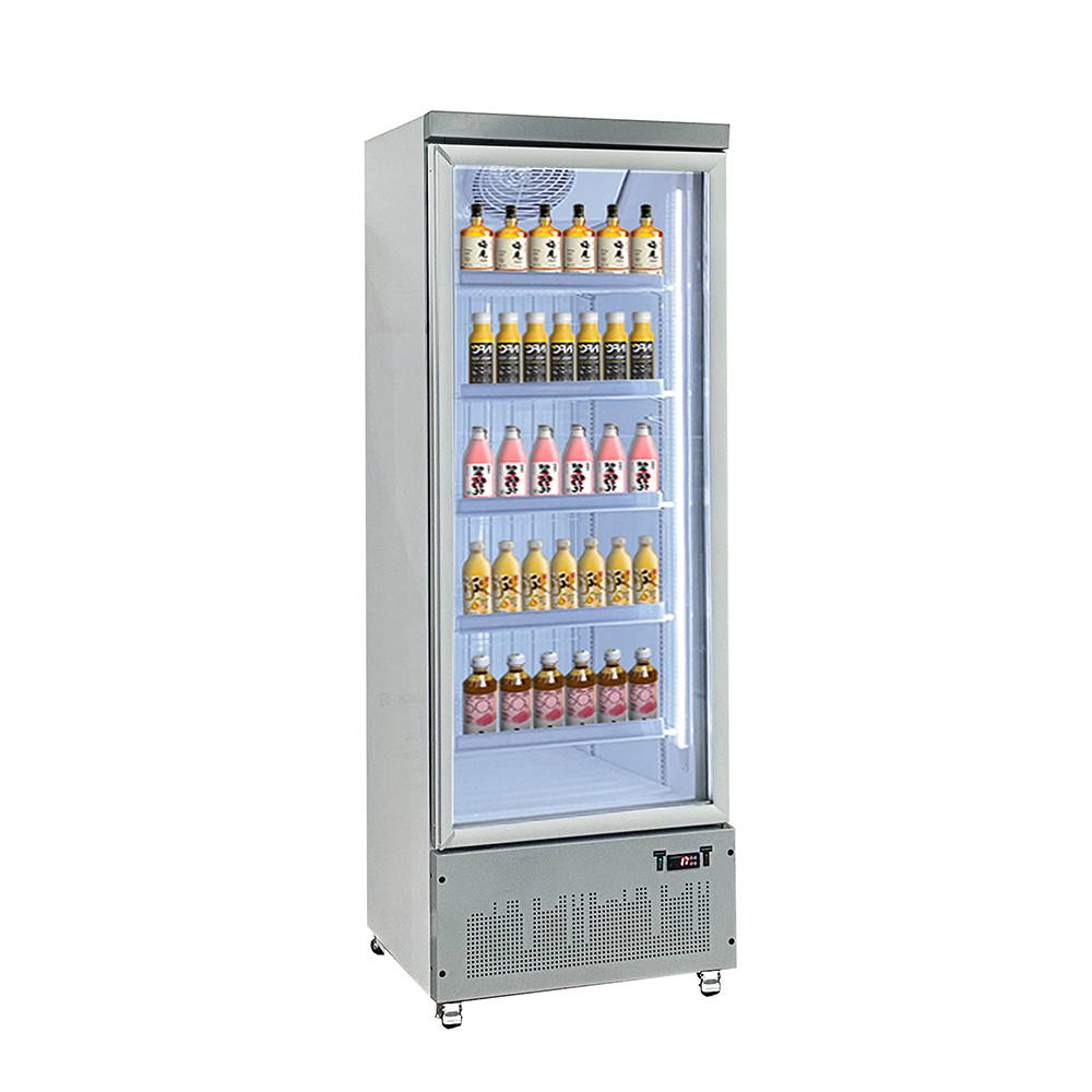 Commercial Showcase Glass Cabinet Single Door Refrigerator Bottom-Mounted