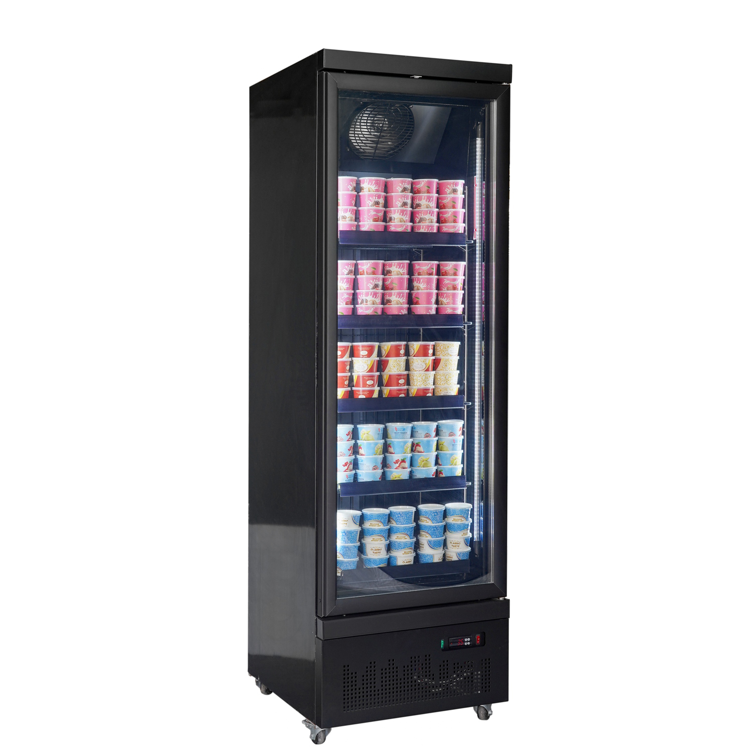 Commercial Showcase Glass Cabinet Single Door Refrigerator Bottom-Mounted