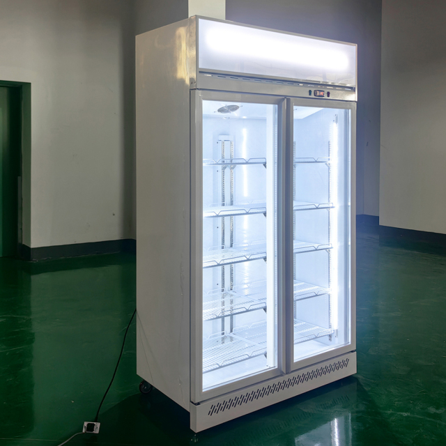Smart Refrigerators 1200L Double Door Fan Cooling Freezer for Retail Stores