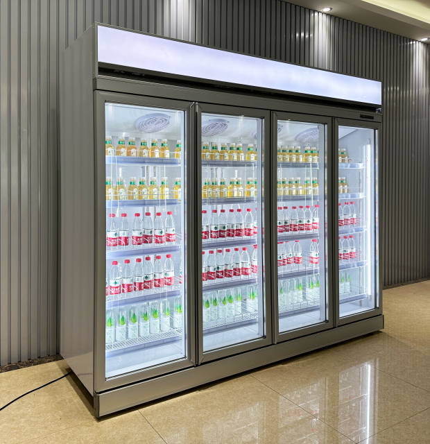 Commercial Glass Door Beverage Freezer with Fan Cooling & Digital Control for Retail Display
