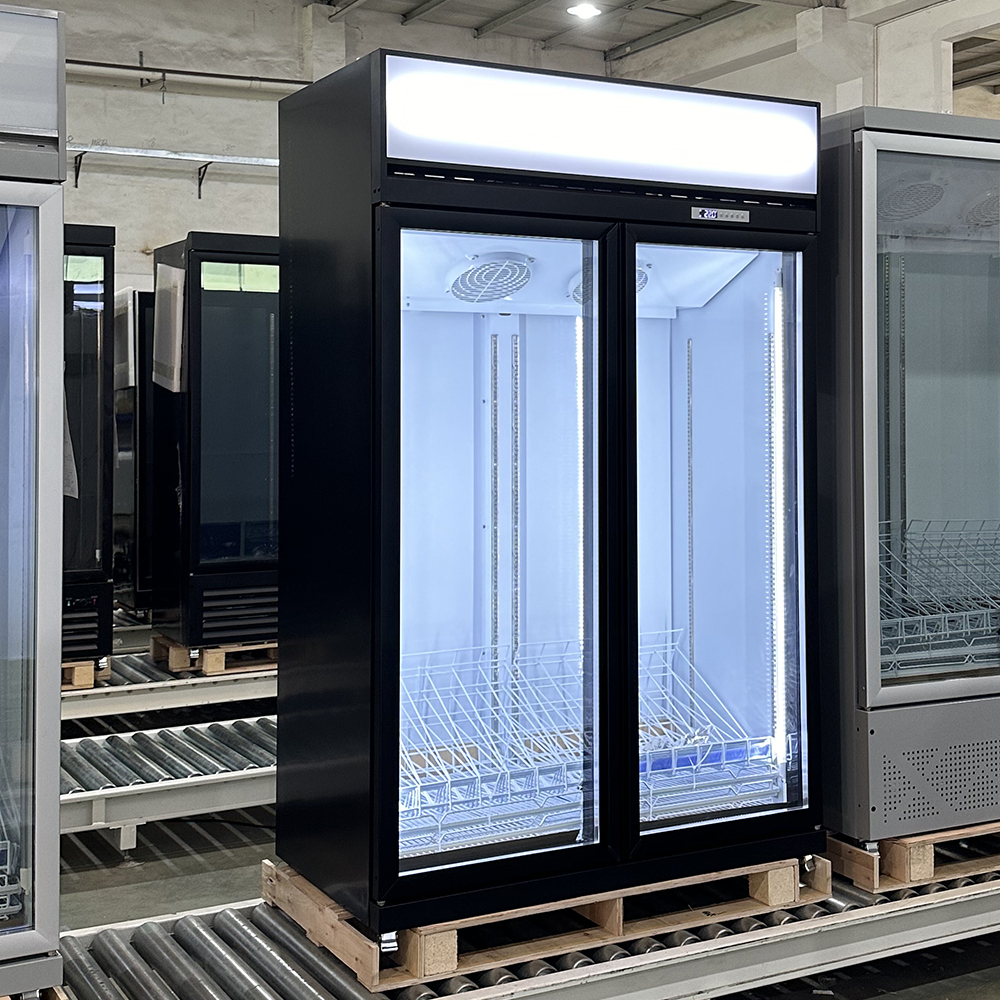 Smart Refrigerators 1200L Double Door Fan Cooling Freezer for Retail Stores