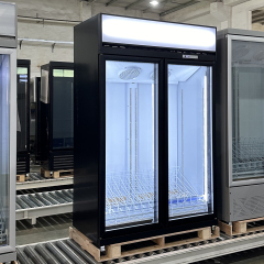 Smart Refrigerators 1200L Double Door Fan Cooling Freezer for Retail Stores