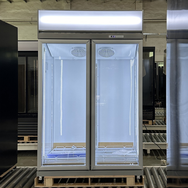 Smart Refrigerators 1200L Double Door Fan Cooling Freezer for Retail Stores